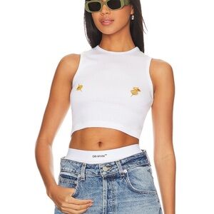 Lovers + Friends Olive Breakfast Club Cropped Tank Top